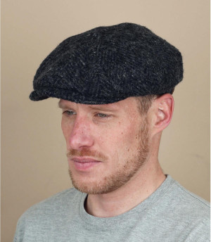 black winter ivy cap Hatteras Herringbone black